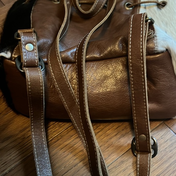 Myra Cowhide Leather and Hair Patterned Women's Backpack - Picture 8 of 8